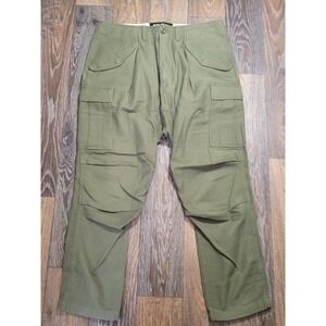 NLST F/W15 Olive Green Cargo Pants Japanese Fabric Mens Size 29 Military Surplus